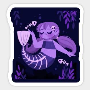 Skeleton Mermaid Sticker